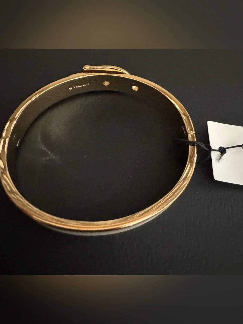 NWT - Coach Signature C Buckle Gold-Tone and Chalk White Bracelet